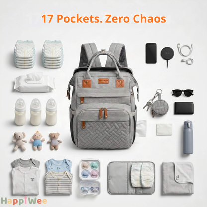 HappiWee™ Baby Diaper Bag with Portable Changing Station - Big Enough for the Day