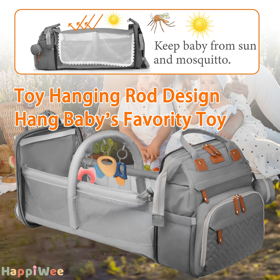 HappiWee™ Baby Diaper Bag with Portable Changing Station - Big Enough for the Day
