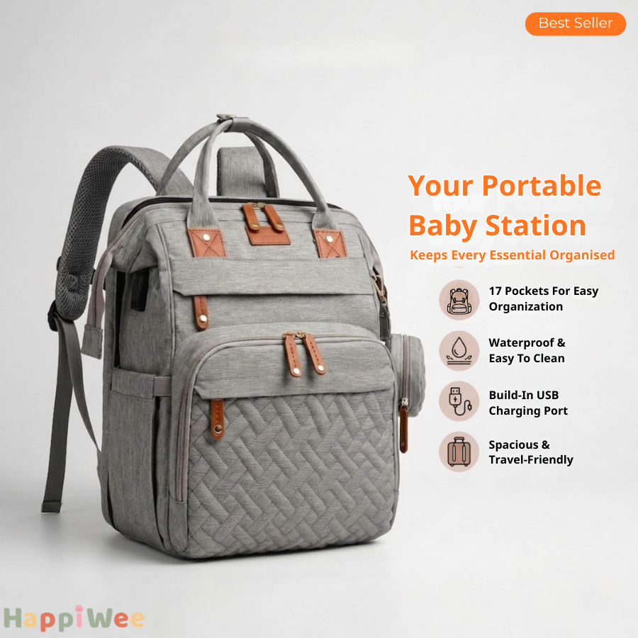 HappiWee™ Baby Diaper Bag with Portable Changing Station - Big Enough for the Day