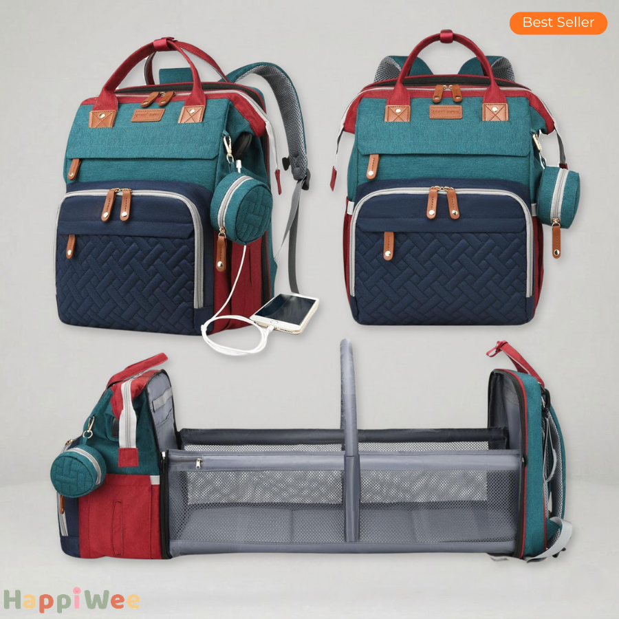 HappiWee™ Baby Diaper Bag with Portable Changing Station - Big Enough for the Day