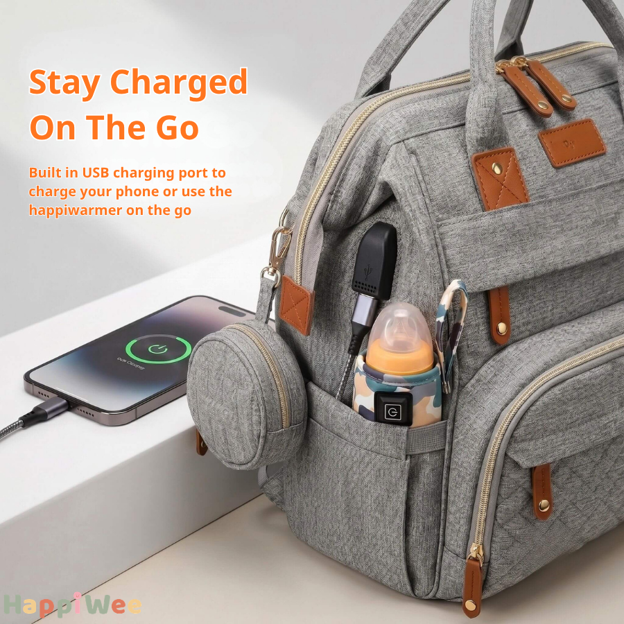 HappiWee™ Baby Diaper Bag with Portable Changing Station - Big Enough for the Day
